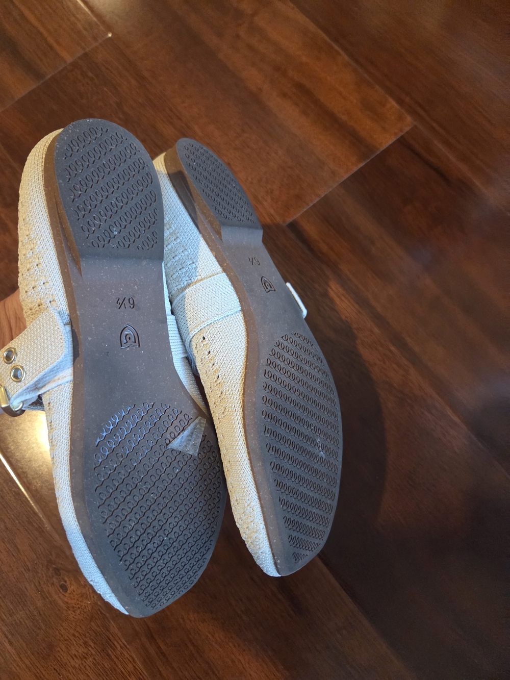 ROTHY’S The Max Buckle Mary Jane Shoes Size 6.5 Cream/Off White Mesh Balletcore - Picture 4 of 4